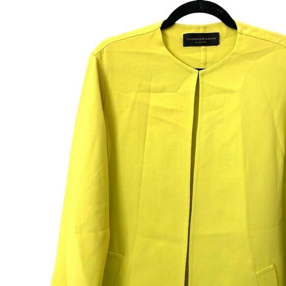 DONNA KARAN Neon Yellow Overcoat small - Picture 3 of 3
